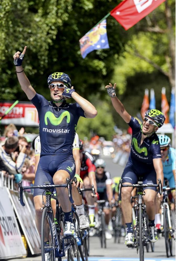 Juan Jose Lobato (Movistar) celebrates victory