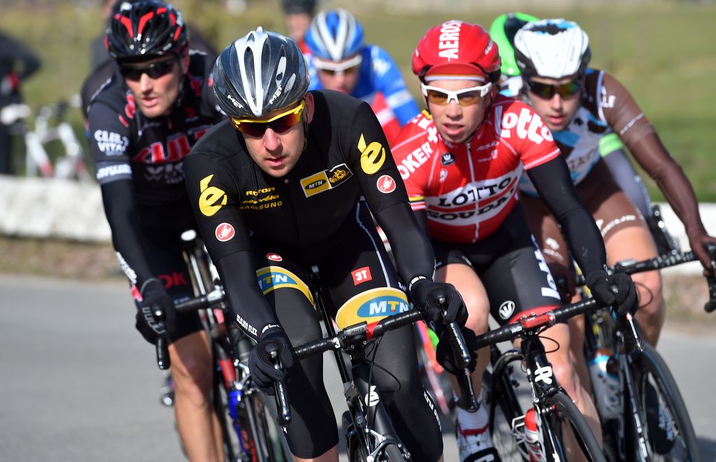 Matt Brammeier's (MTN-Qhubeka) turn to come to the front of the break