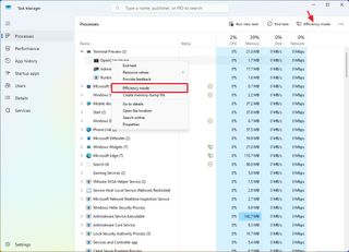 Task Manager Efficiency Mode