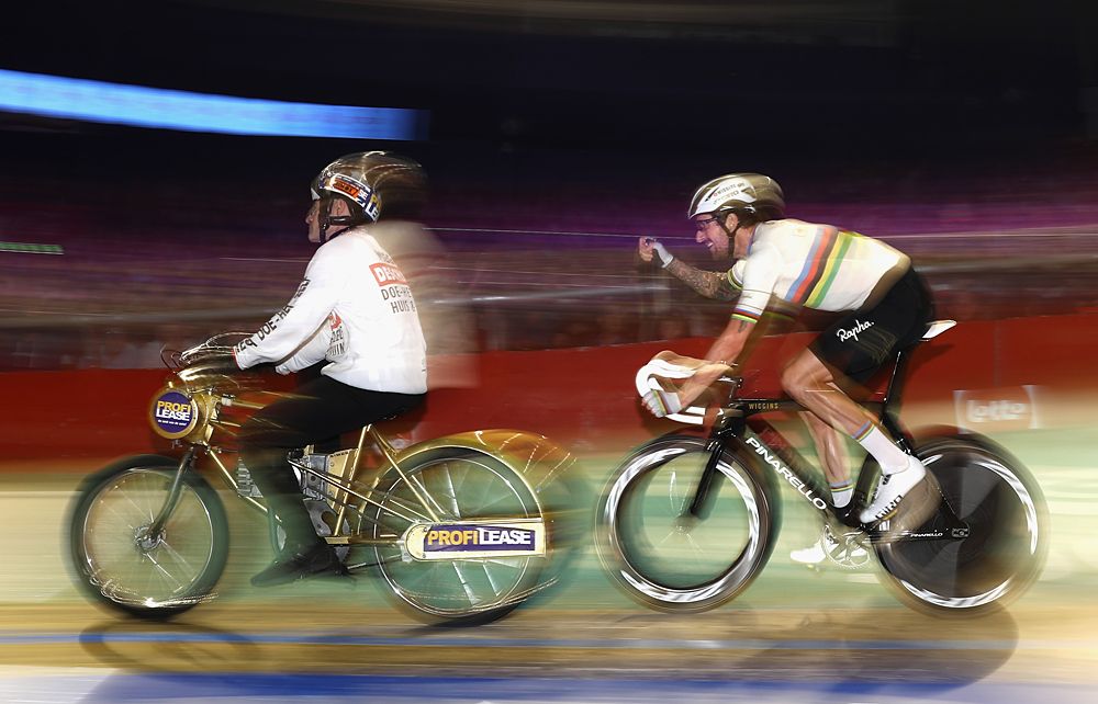 Bradley Wiggins in the derny race