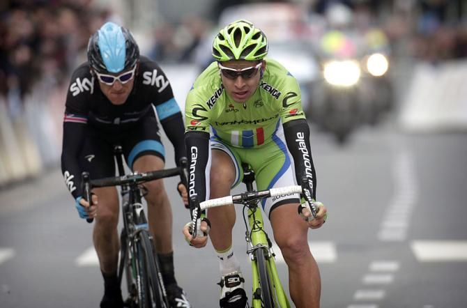 Peter Sagan (Cannondale) and Geraint Thomas (Sky)