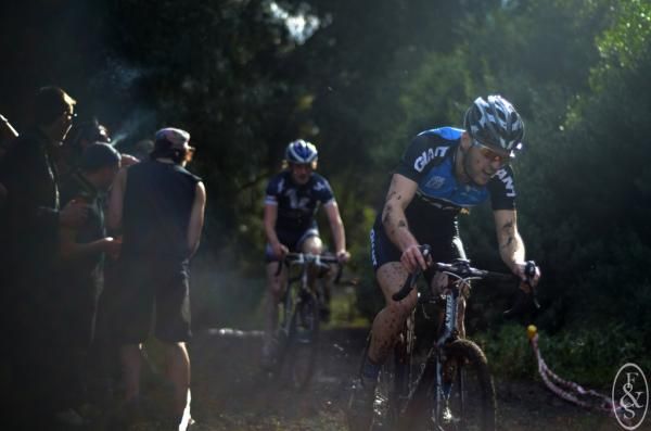 Lewis Rattray gives chase.