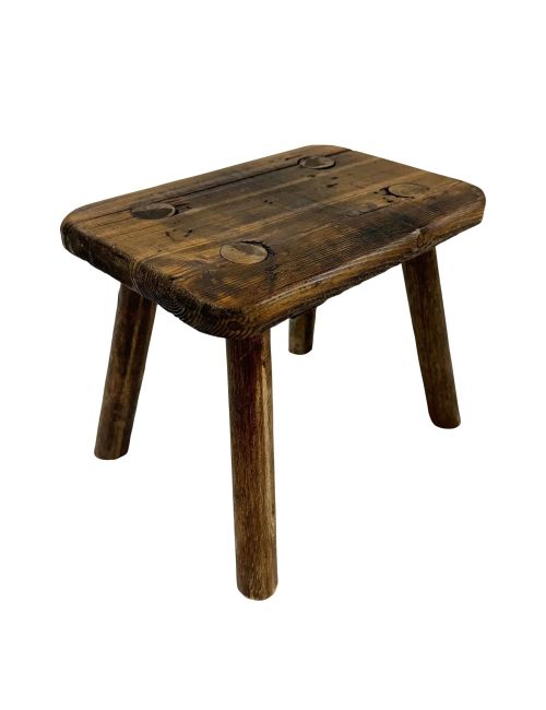 Handmade Primitive Style Wooden Stool
