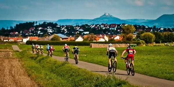 The chasers en route near the Castle Hohenzollern