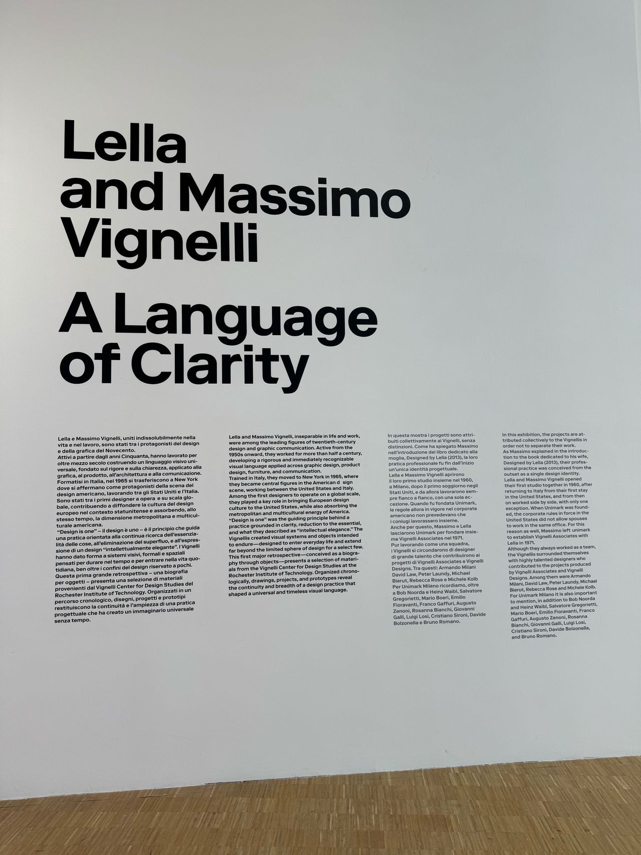 Lella and Massimo Vignelli: A Language of Clarity - retrospective at Triennale
