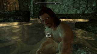Brynjolf bathing in the mod Brynjolf and the Riften Guild - Birthright