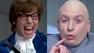 Picture collage of Mike Myers as both Austin Powers and Dr. Evil