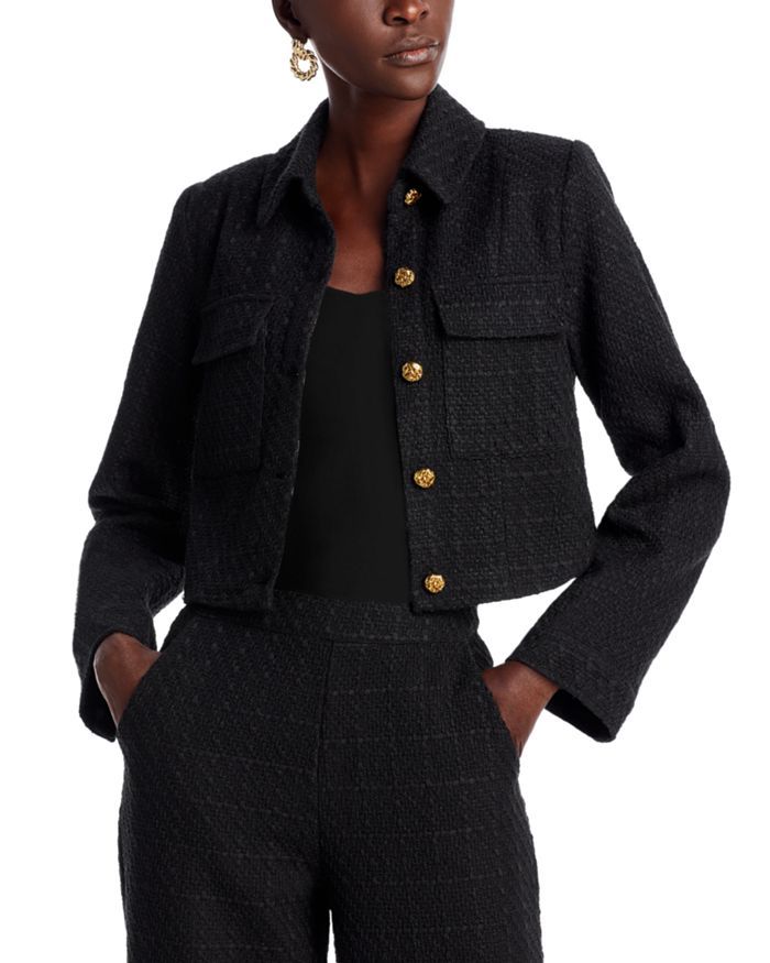 black tweed cropped jacket