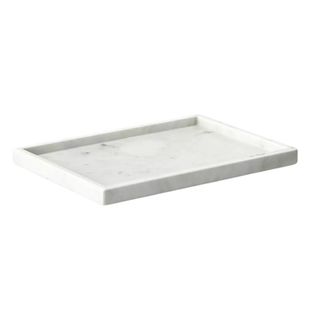 A white marble kitchen island tray