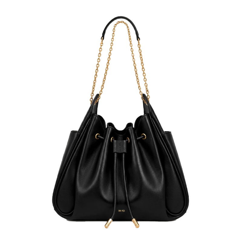 Black leather JW Pei handbag with gold hardware