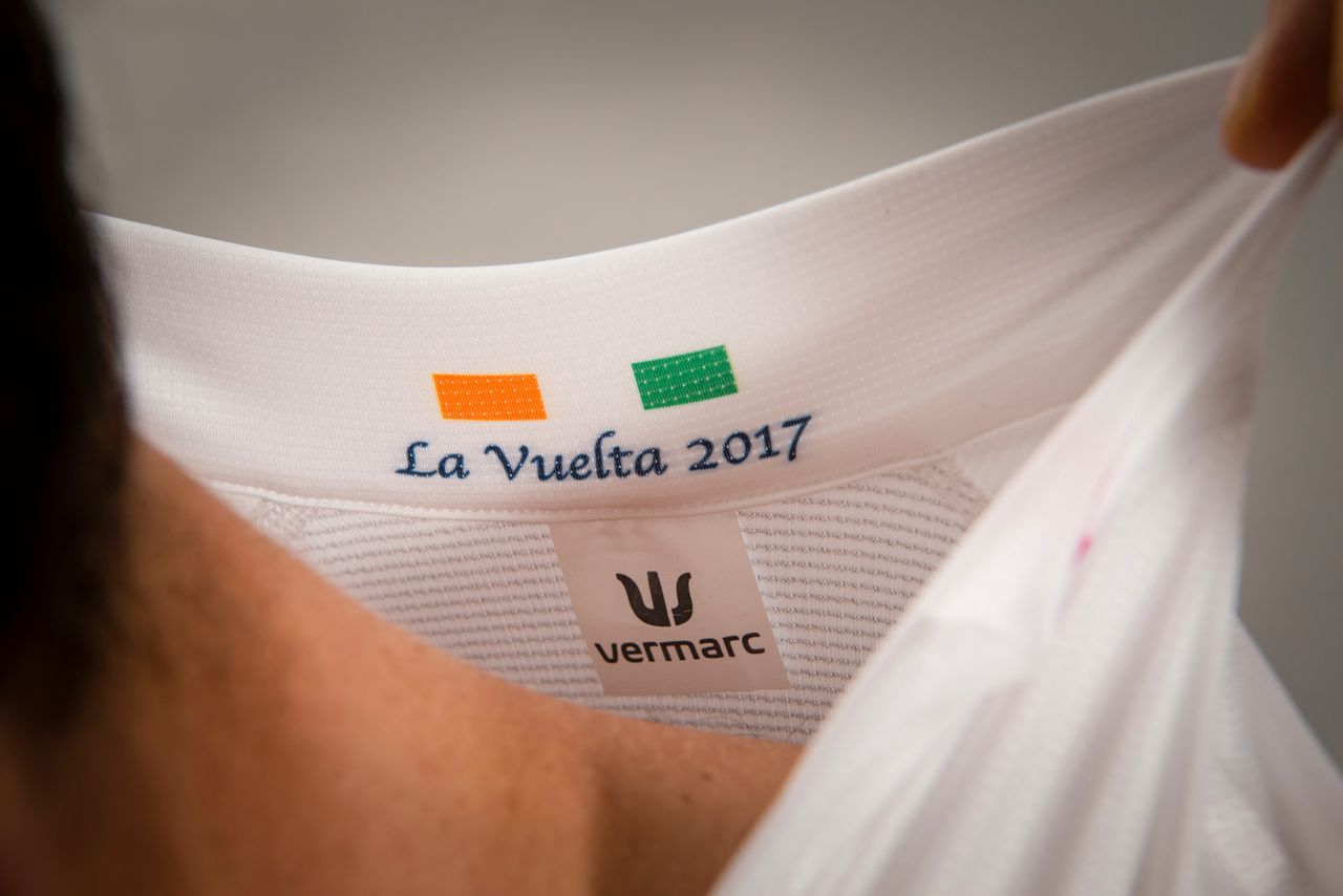 A nice little touch on the inside collar of the Aqua Blue Sport kit for the Vuelta