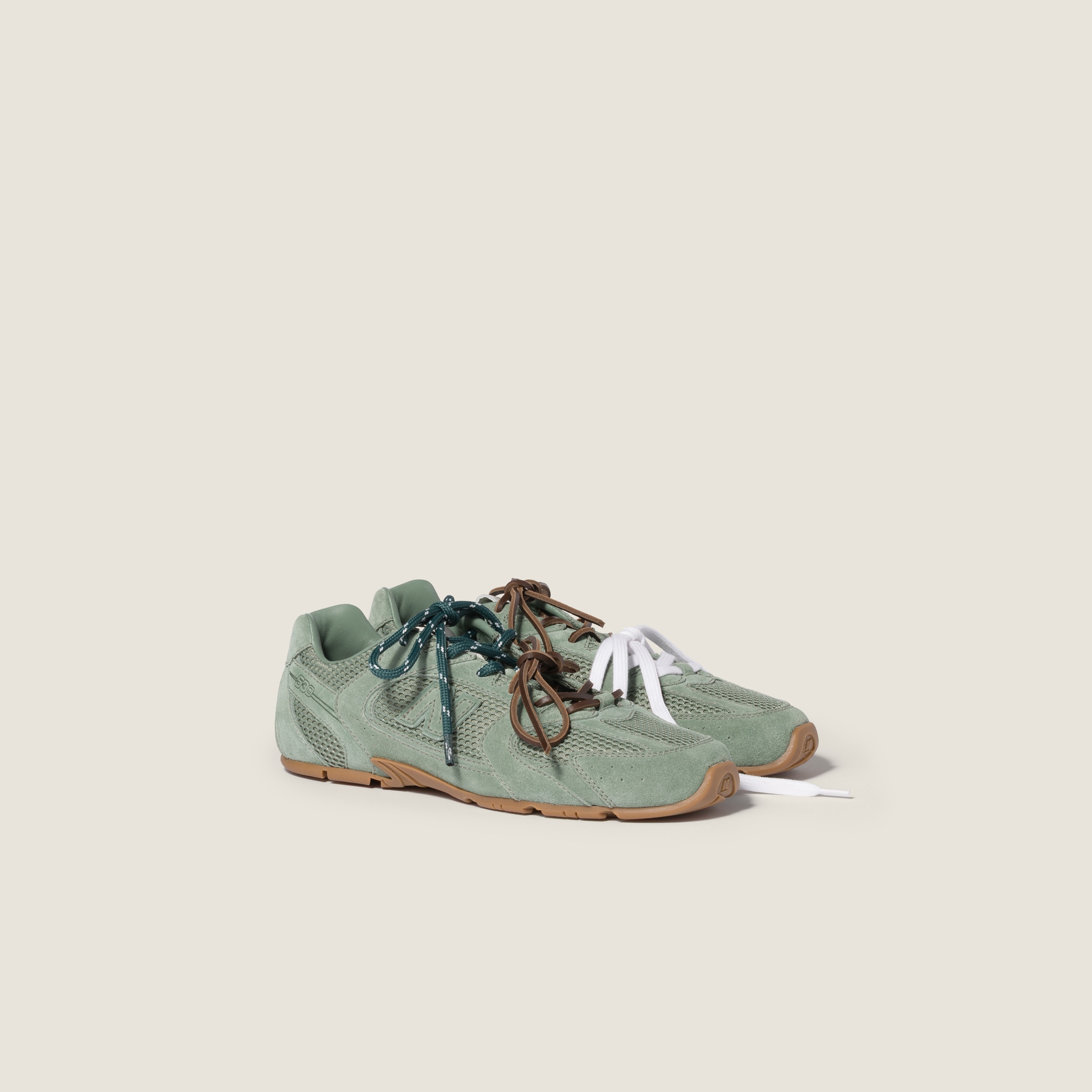 New Balance X Miu Miu 530 Sl Suede and Mesh Sneakers