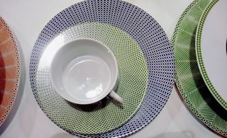 Colourful patterned plates & cups