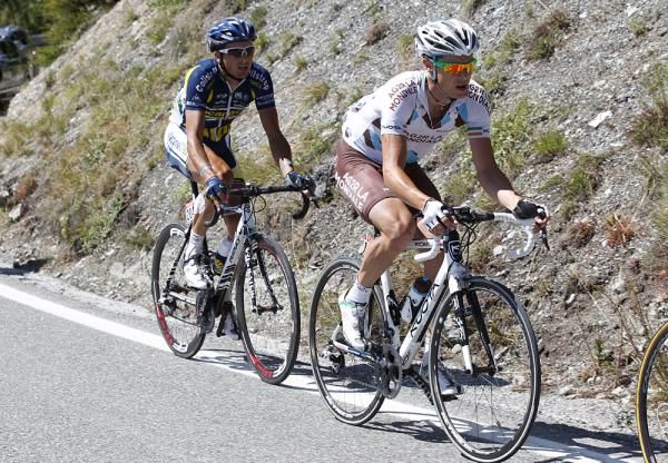 Nicolas Roche (AG2R) and Johnny Hoogerland (Vacansoleil DCM) in the break