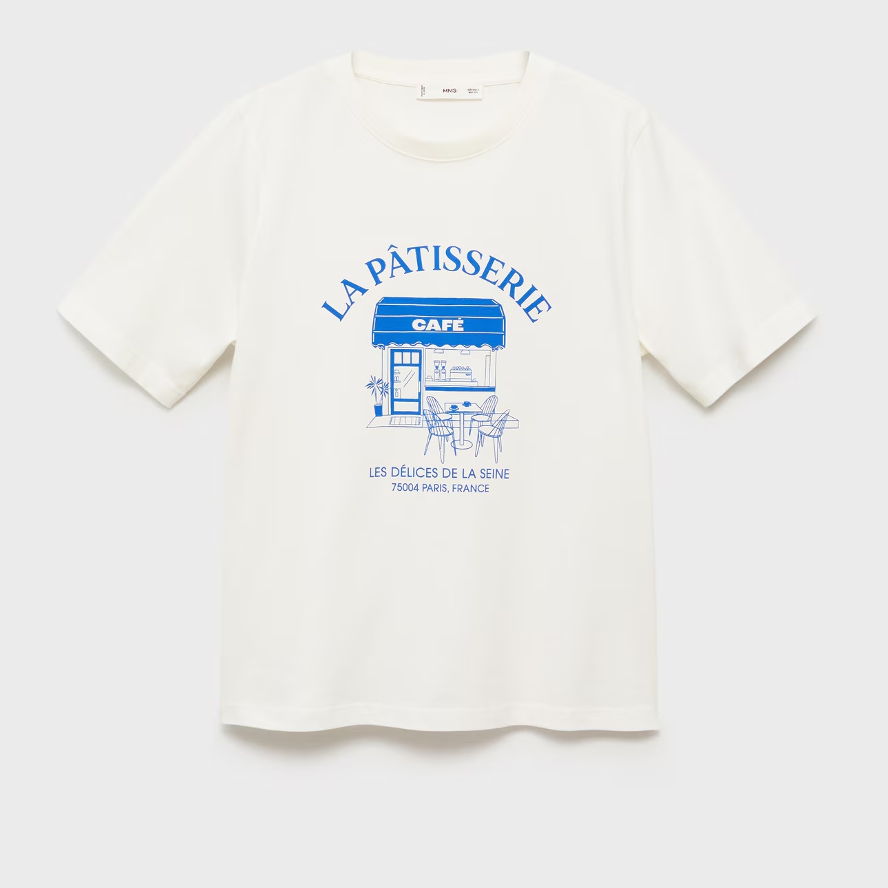 Mango White Graphic T-shirt