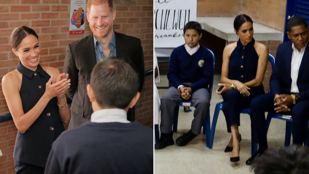 Prince Harry and Meghan Markle visit charter school, Colegio Cultura Popular, on August 15, 2024.