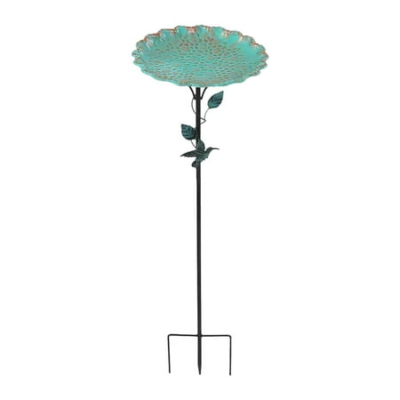 Yamb Metal Bird Bath for Outdoors,removable 10" Dia Bowl With Stable Upgrades Stake,small Garden Bird Bath &amp;amp; Bird Feeders,easy to Clean Birdbaths for Garden Yard Lawn Decoration