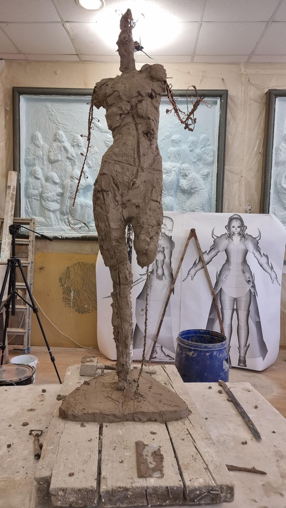 A work in progress picture of the statue icanit made of their Final Fantasy 14 character.