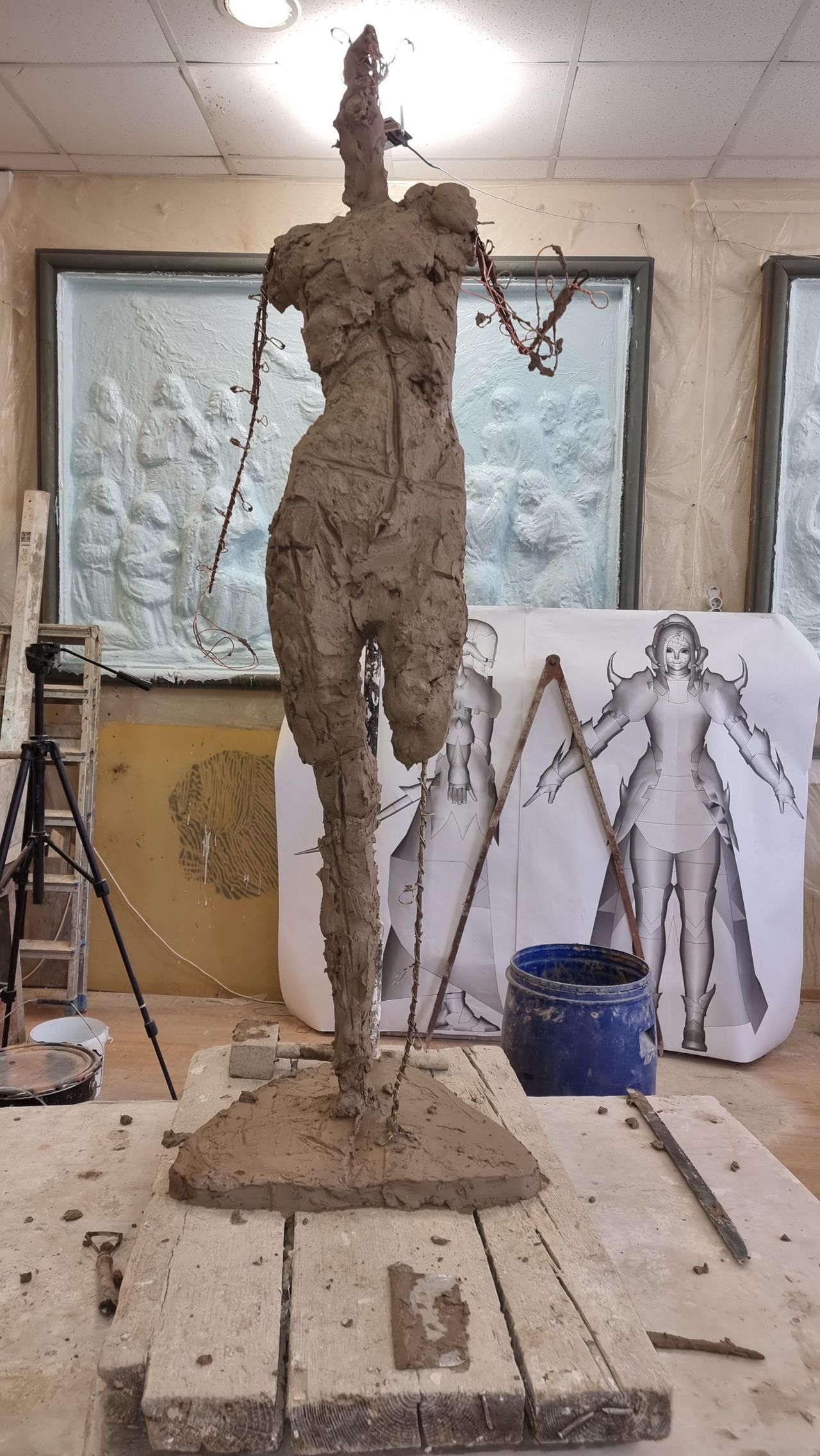 A work in progress picture of the statue icanit made of their Final Fantasy 14 character.