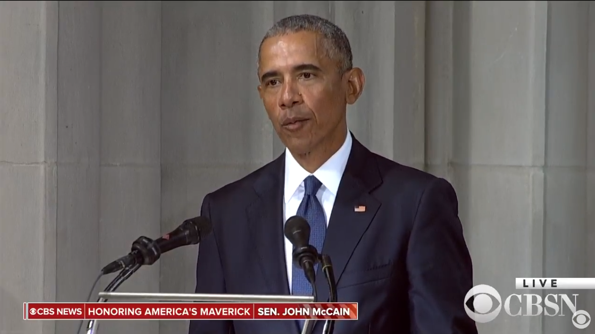 Former President Obama speaks at John McCain&amp;#039;s funeral