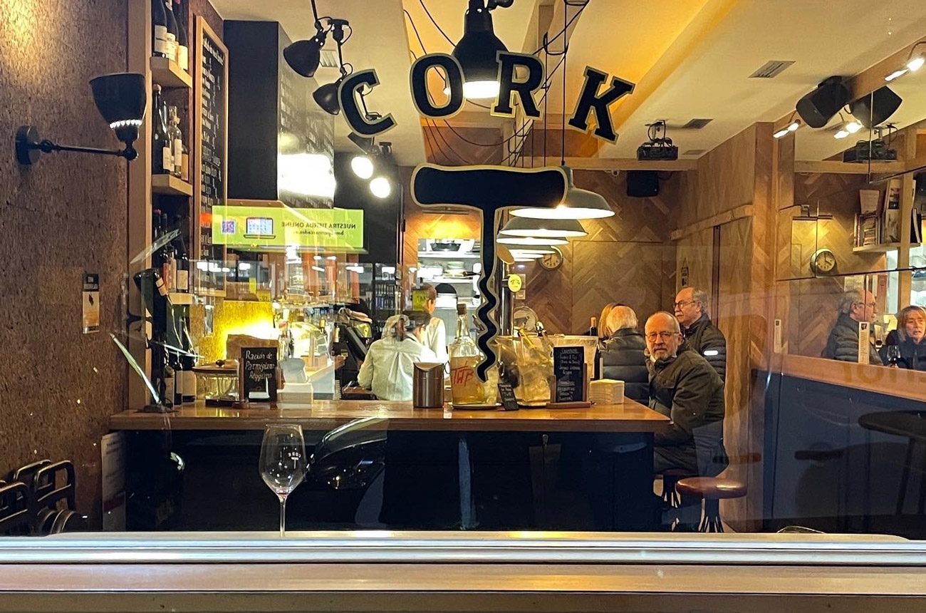 People sitting at a bar in Spain