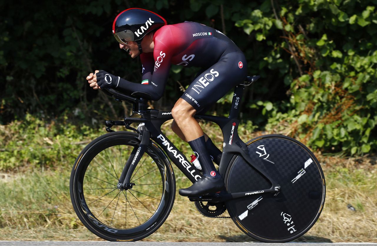 Gianni Moscon could only manage fifth in the national time trial in Italy