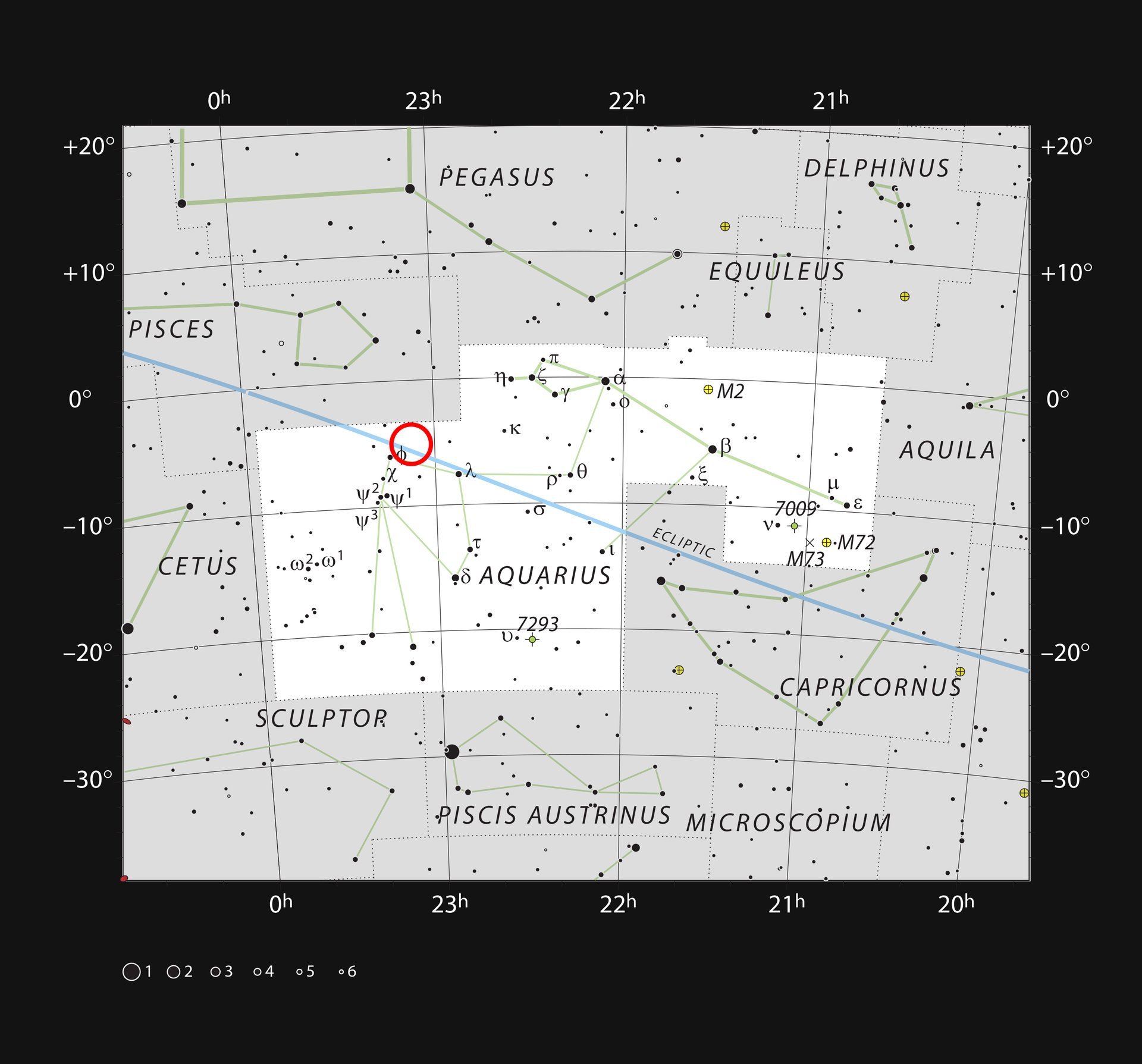 A map showing the location of Trappist-1