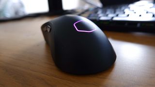 Cooler Master MM731 gaming mouse pictured with RGB enabled