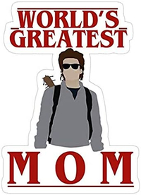 Steve Harrington — World's Greatest mom decal sticker: $4 @ Amazon