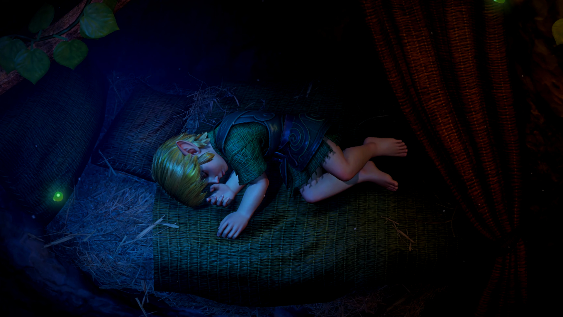 Ocarina of Time remake Link sleeping
