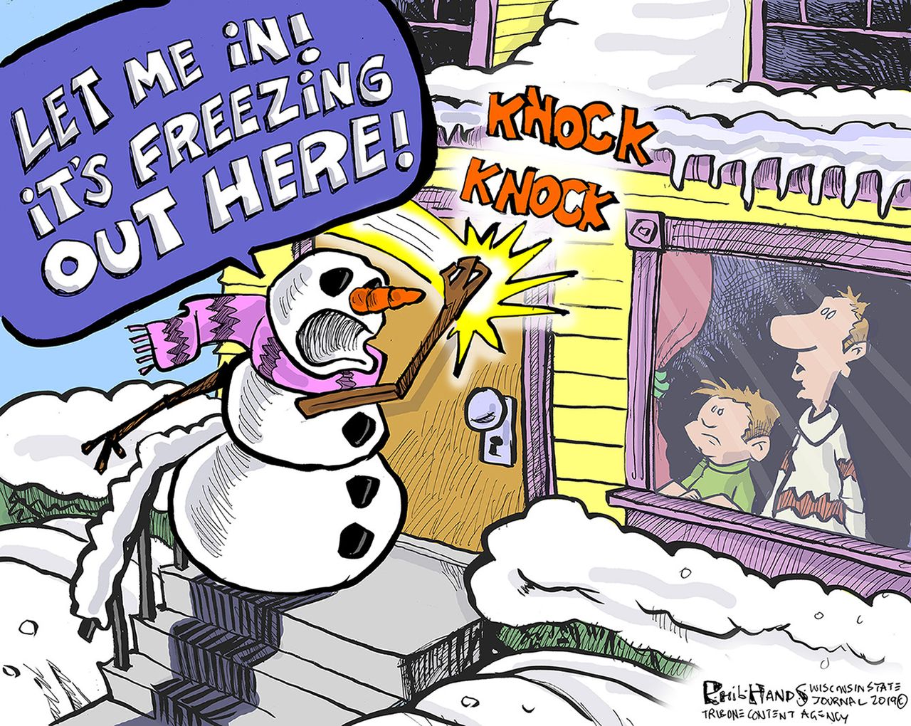 Editorial Cartoon U.S. Polar Vortex Freezing Snowman