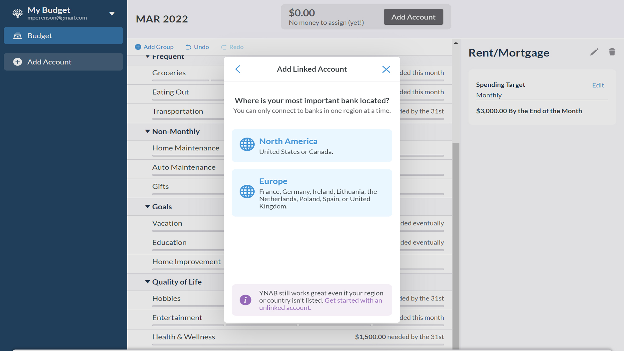 Captura de tela YNAB