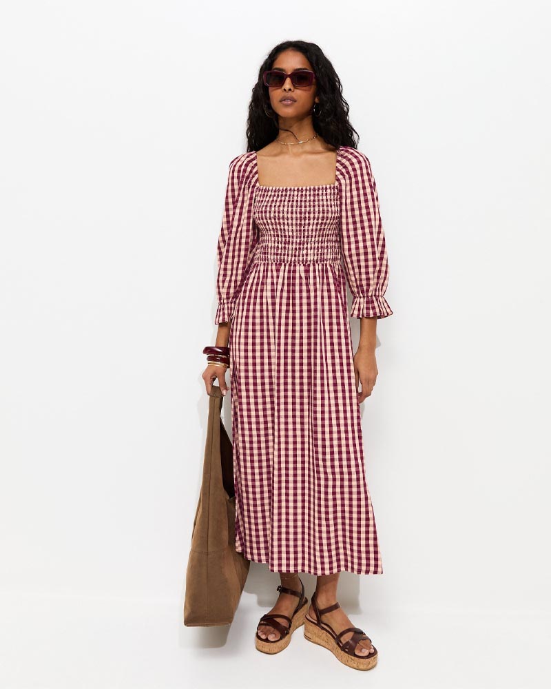 New Look pink and red gingham dress