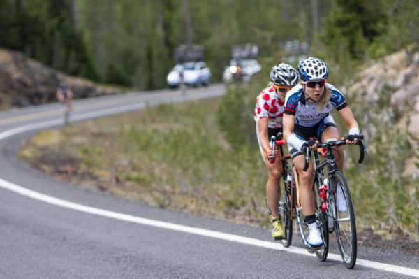 Andrea Dvorak (Exergy) keeping the gap on whats left of the chasers