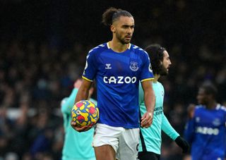 Everton’s Dominic Calvert-Lewin prior to his penalty kick miss during the Premier League match at Goodison Park, Liverpool. Picture date: Sunday January 2, 2022