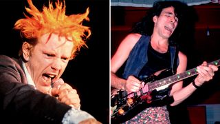 John Lydon (left) and Steve Vai perform onstage