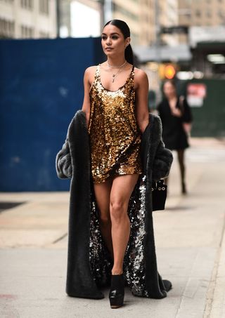 Vanessa Hudgens wearing sparkly dress