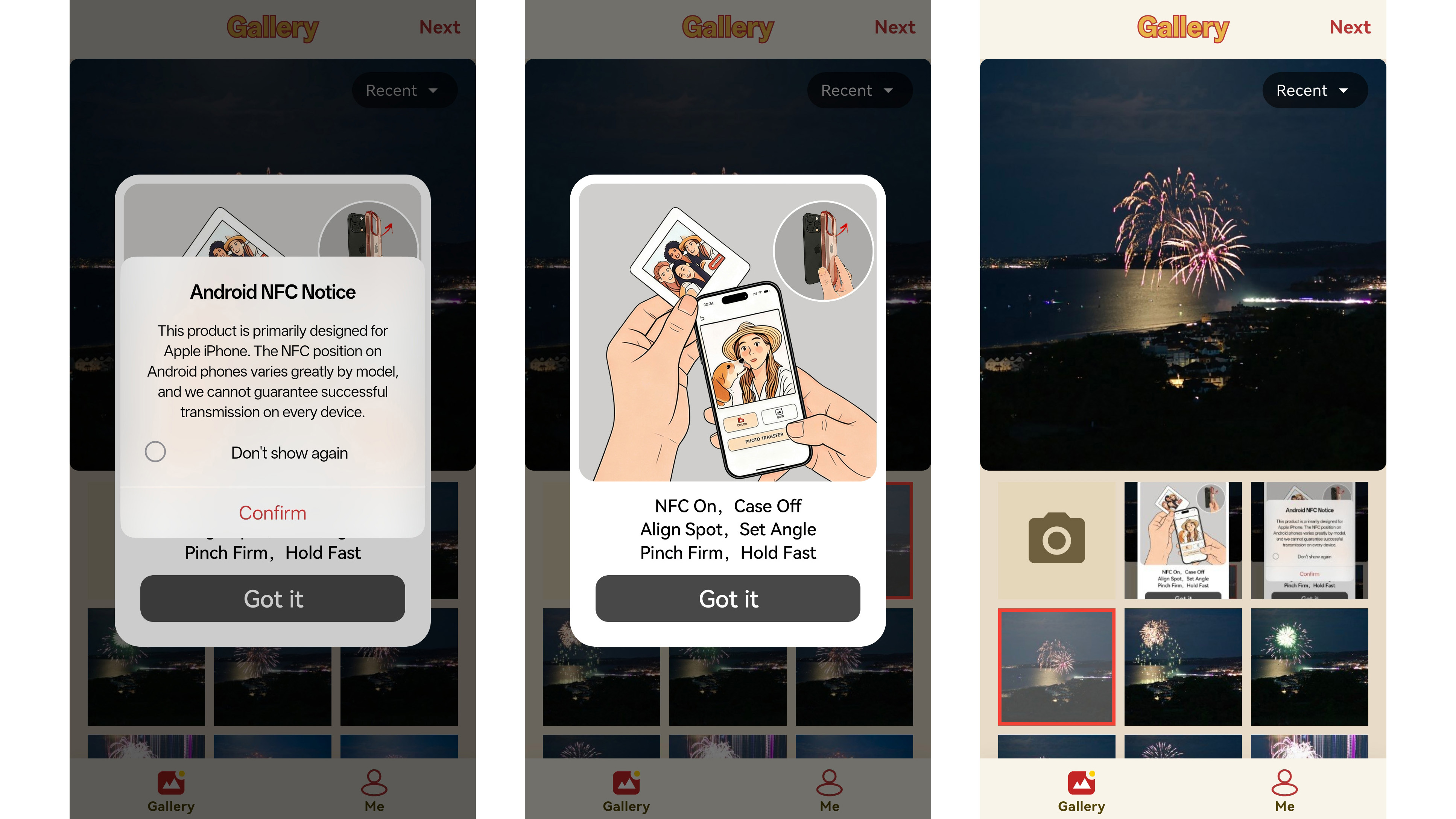 Vidabay Snap app screenshots