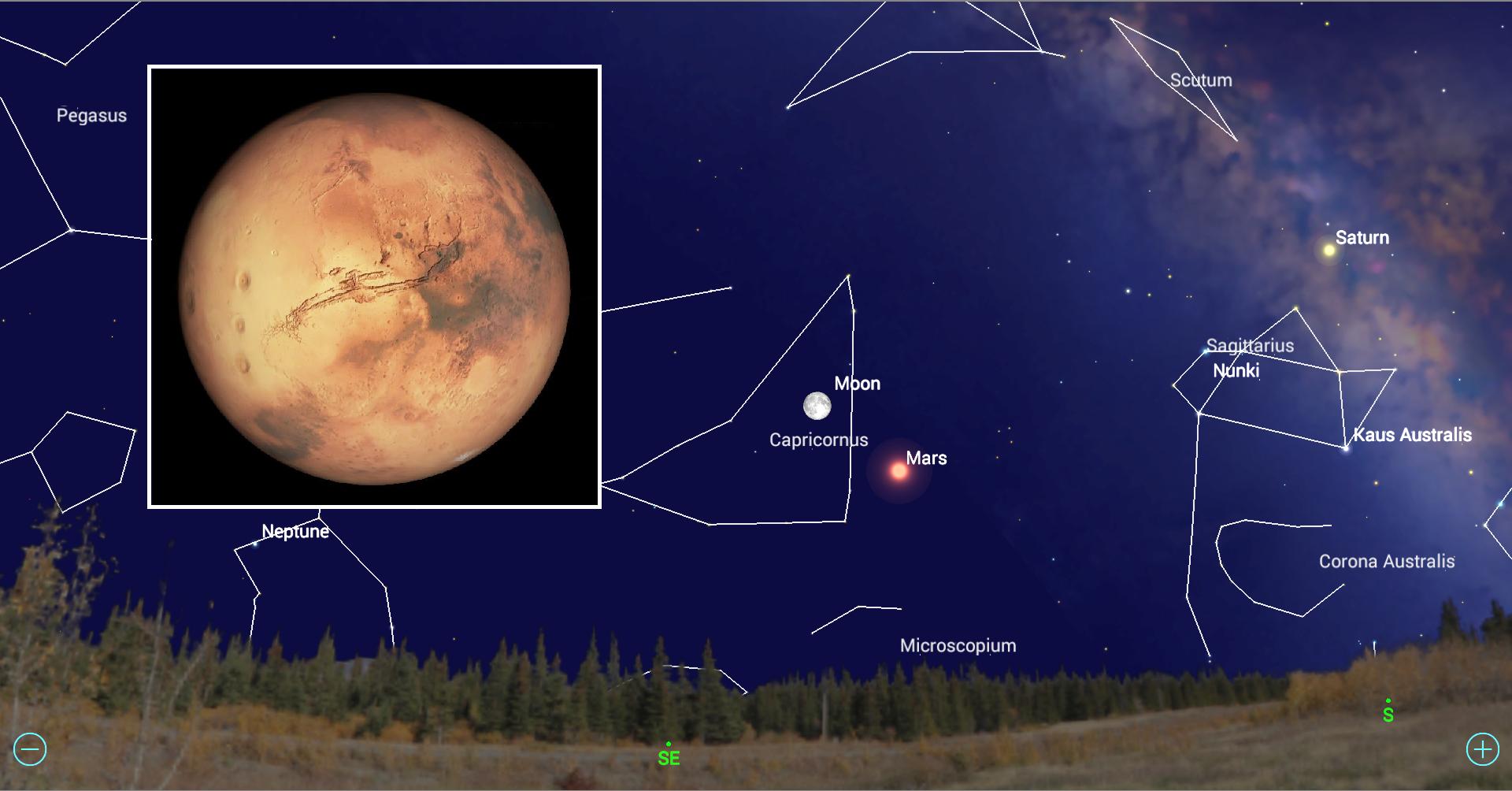 mars opposition sky