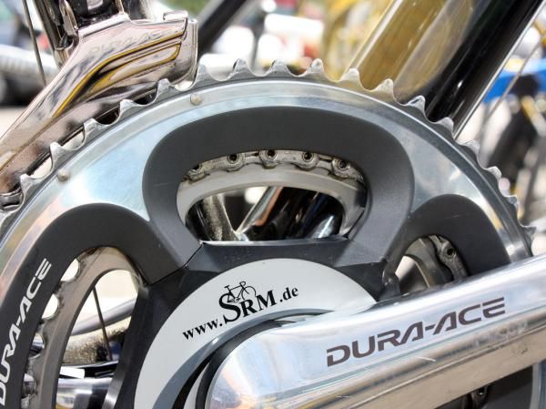 SRM's new 7900-compatible crankarms feature a profiled spider to better match with the hollow chainrings.