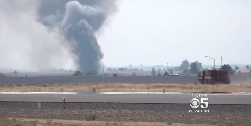 A small plane crashed near the town of Madras, Oregon, sparking a small fire.