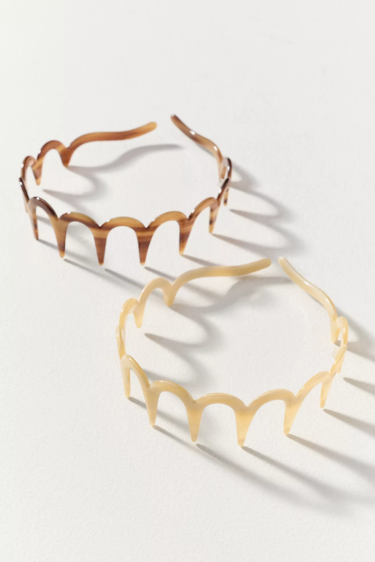 Resin Scalloped Headbands, Set of 2
