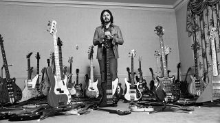 John Entwistle with his bass collection