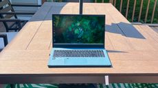 Acer Aspire Vero 15 (2023) outside on an outdoor table