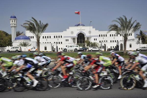 Action from stage 1 at the Tour of Oman.