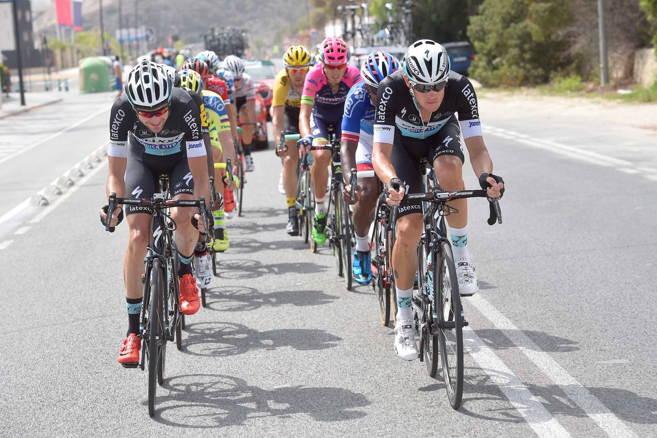 Pieter Serry and Nikolas Maes lead the breakaway on Stage 9 of the Vuelta a Espa&ntilde;a