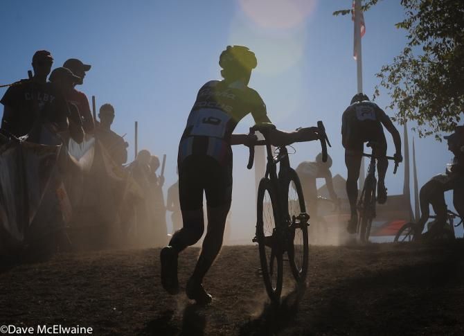 Zach McDonald (Rapha Focus) racing in the top ten