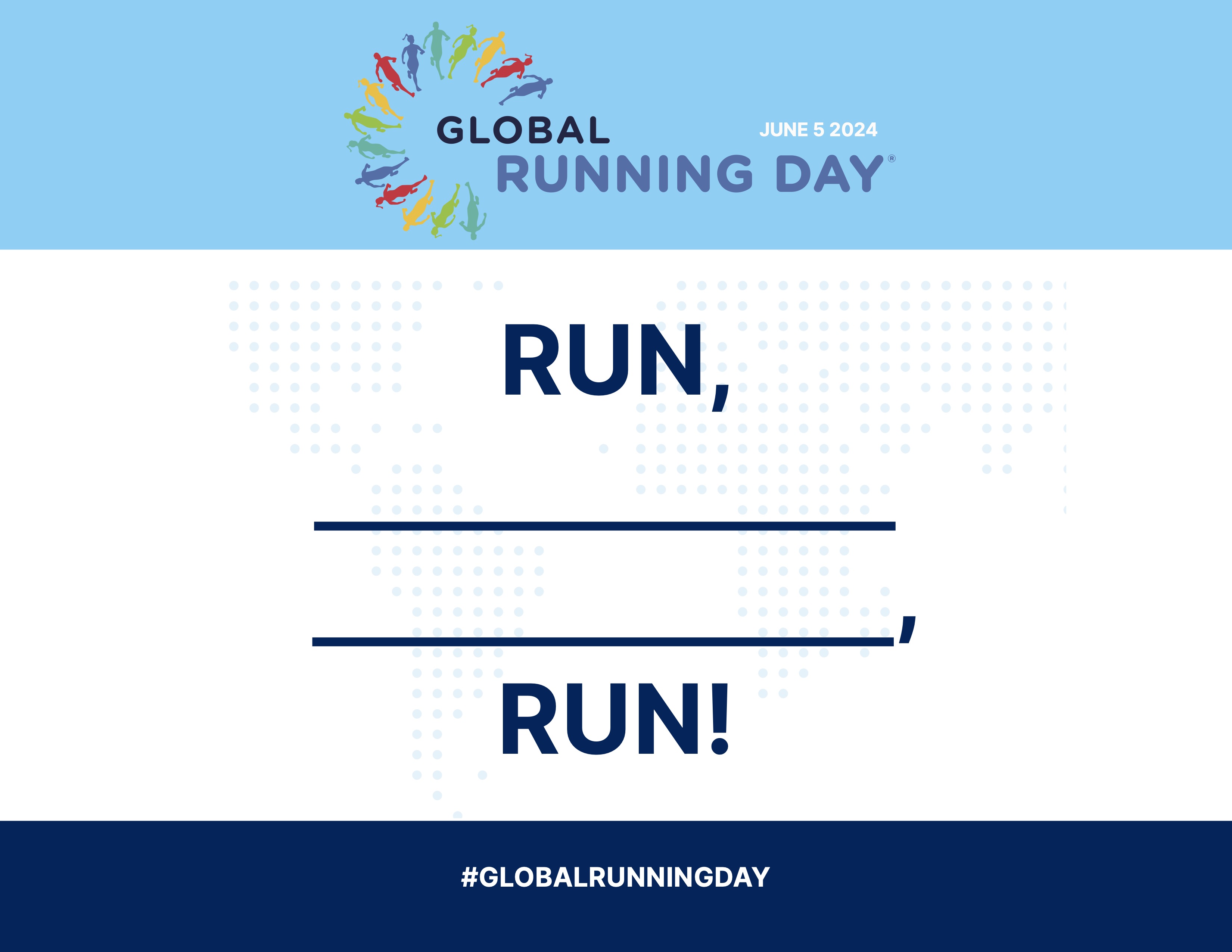 A Global Running Day 2024 cheer sign