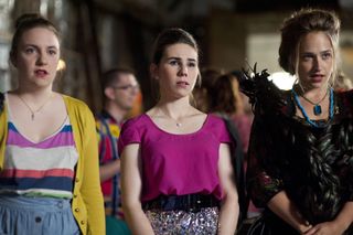 hannah shoshana and jessa at a bushwick warehouse party in season 1 of Girls