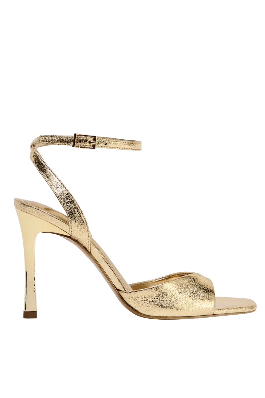 ZARA, Patent Effect Heeled Sandals